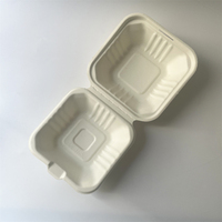 KM Wholesale Contenants de bagasse alimentaire compostables Boîte à lunch biodégradable à clapet