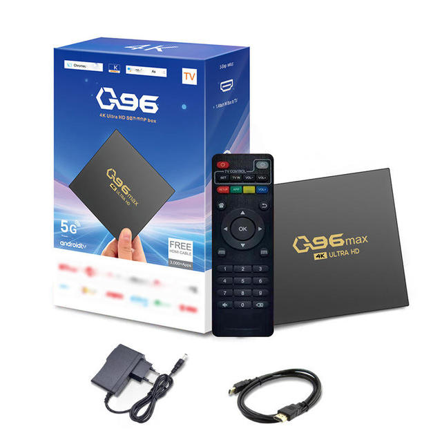 Q96MAX Android 13.0 TV Box 8GB/128GB Smart Set-Top Box with Amlogic S905L Quad Core Processor 4K Resolution LAN/WiFi