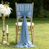 Rubans romantiques en mousseline pour chaises de mariage – Nœuds élégants en ruban long pour la décoration des chaises de banquet, de fête et d'événements