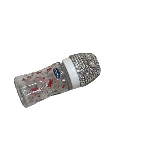 Cam gümüş kelebek chichibiberon toptan özel yenidoğan yeni tasarım su şişesi süt ısıtıcı bebekler aksesuarları
