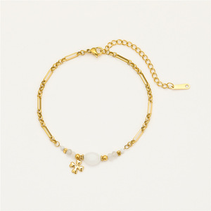 กำไลข้อมือหินธรรมชาติสแตนเลสชุบทอง 18k สไตล์โบฮีเมียน Zhixuan สำหรับผู้หญิง กำไลแฟชั่นหินลาพิสคุณภาพสูงแบบโซ่ - Product Image 3