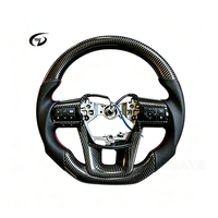 Volant personnalisé en fibre de carbone véritable noire avec interrupteur, adapté à la Toyota Hilux Revo
