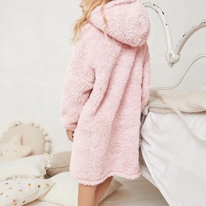 Couvertures à capuche pour enfants, couverture en polaire en peluche, couverture à capuche chaude et confortable pour filles, <span class=keywords><strong>Poncho</strong></span> en polaire - Product Image 1