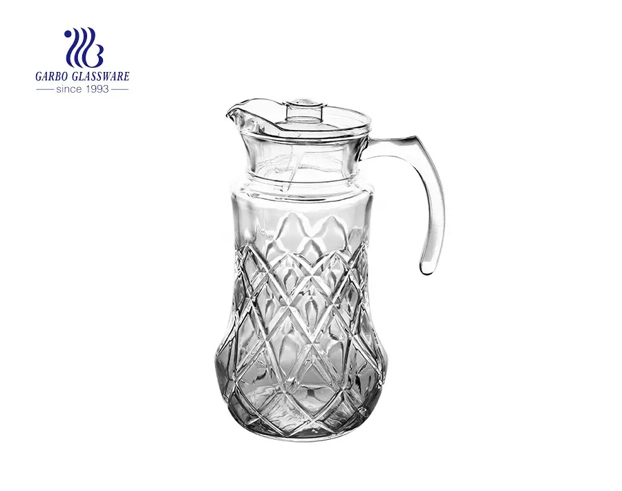 Jarra de agua de vidrio con filtro, jarra de vidrio para leche, té, zumo, Vasos