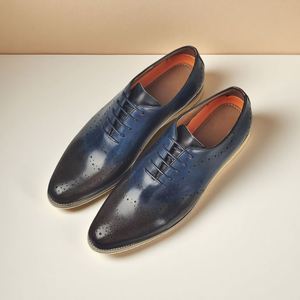 Zapatos de Hombre de Cuero Genuino, Zapatos de Punta Puntiaguda a la Moda, Zapatos Casuales de Cuero de Vaca de Primera Calidad para Hombre - Product Image 1