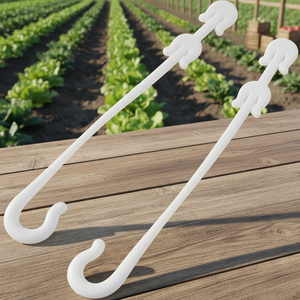 Clips <span class=keywords><strong>de</strong></span> fixation en forme <span class=keywords><strong>de</strong></span> J durables <span class=keywords><strong>de</strong></span> 13/16 cm pour tomates, pour le soutien des plantes grimpantes <span class=keywords><strong>de</strong></span> légumes <span class=keywords><strong>de</strong></span> jardin et <span class=keywords><strong>de</strong></span> raisin, en plastique - Product Image 1