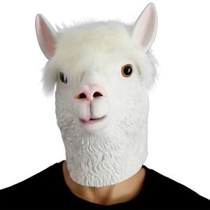 Masque en latex de tête d'alpaga de luxe pour cosplay d'Halloween, costume de canard fantaisie - Product Image 1
