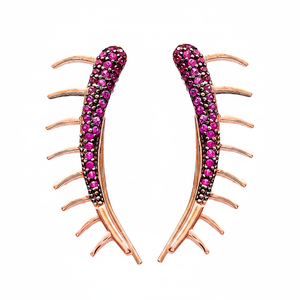 Pendientes de Aro con Circonita Rubí, Joyería Fina al por Mayor, Joyería Turca Hecha a Mano en Plata de Ley 925 - Product Image 2