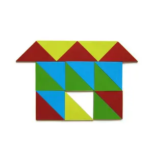 Jouets éducatifs DIY pour enfants, bloc à motif magnétique, Puzzle Tangram magnétique