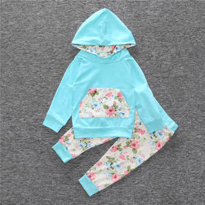 Ventes en gros de sweats à capuche pour bébés, 2 pièces, ensemble de vêtements de qualité pour filles et enfants - Product Image 1
