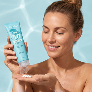 Protector Solar Mineral Puro con Cambio de Color OEM, <span class=keywords><strong>SPF</strong></span> <span class=keywords><strong>50</strong></span>, Aloe Vera Orgánico, Calmante, Hidratante, Loción Protectora Solar para Piel Sensible - Product Image 4