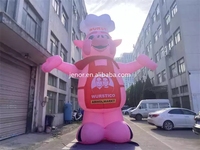 Modèle gonflable personnalisé de chef de porc gonflable pour la publicité de restaurant