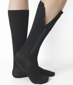 Chaussettes de compression graduées en nylon tricoté respirant avec fermeture éclair, préviennent l'enflure et la douleur pour femmes, usage quotidien - Product Image 3