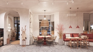 Khách sạn hiện đại Câu lạc bộ đồ nội thất 3D nhà hàng thiết kế tùy chỉnh nhà hàng bàn ghế Bộ - Product Image 3