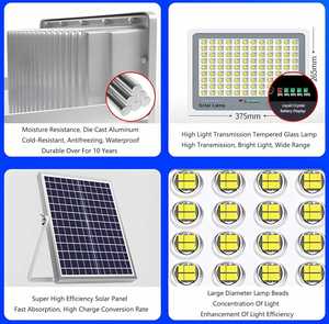 High Quality New Outdoor Aluminum LED Solar <b>Flood</b> <b>Light</b> 10W/20W/100W/200W IP68 CRI95 144 Beam Angle Adjustable Remote Control - Product Image 4