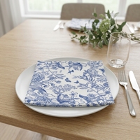 Serviettes en papier bleues et blanches à motifs floraux pour les fêtes de mariage, les baby showers, les goûters, les fêtes de jardin, les anniversaires et les célébrations du Nouvel An