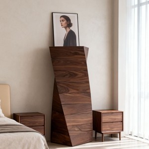 Cassettiera a Sette Cassetti in Noce Nero Nordamericano, Nuovo Stile Cinese con Cassetti Intrecciati, Mobile di Lusso Leggero per Soggiorno e Studio - Product Image 6