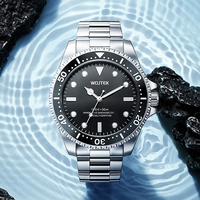 Montres automatiques de plongée au design classique, nouvelle conception, montres mécaniques de luxe pour homme avec lunette dorée