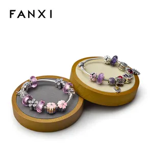 FANXI винтажный изготовленный на заказ логотип Soild деревянных ювелирных изделий Организатор экспонентов для колье браслет держатель