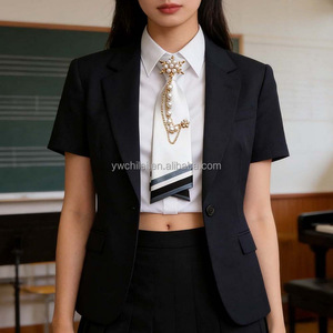 Cravates fines pour femmes et filles, <span class=keywords><strong>cravate</strong></span> pour femme, <span class=keywords><strong>cravate</strong></span> d'uniforme pour filles avec perles et <span class=keywords><strong>strass</strong></span> pour l'école, les fêtes et les mariages - Product Image 4