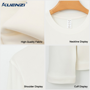 Camisetas Kuenzi de Manga Larga para Hombre, Cuello Redondo, 20% Lana <span class=keywords><strong>Merino</strong></span>, 77% Lyocell, 3% Spandex, 220GSM, Transpirables y Suaves - Product Image 3