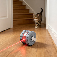 Jouet à roulettes moderne en TPR pour chat, best-seller, avec plume et recharge USB, pour l'exercice des chats d'intérieur actifs