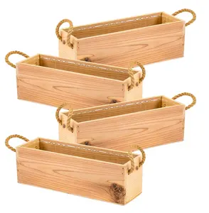 2021 Holz Pflanzer Box Ideal für saftige Kaktus Kräuter Holz Geschenk Blumentopf Holz Pflanzer Box