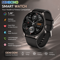 Montre connectée Y9, écran TFT 1,46 pouces, IP68, suivi du sommeil et de la fréquence cardiaque, réveil, notification de messages, suivi d'activité physique, personnalisable