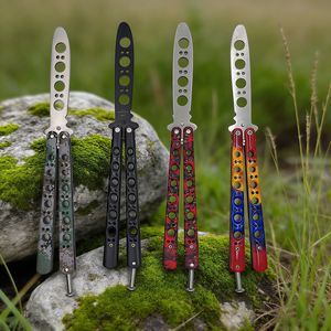 Couteau papillon <span class=keywords><strong>CSGO</strong></span> non affûté en gros d'usine, couteau de sport multifonctionnel pliable en métal pour l'entraînement en extérieur - Product Image 1