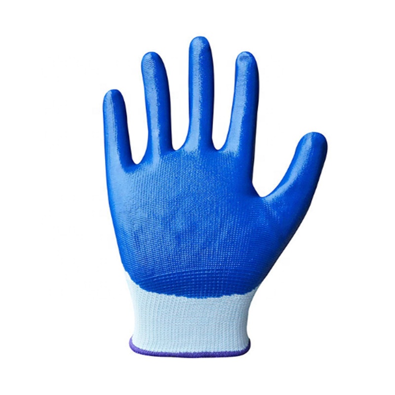 Прямая поставка с завода синие нитриловые перчатки нейлоновые подвесные резиновые перчатки маслостойкие легкие дышащие нитриловые резиновые перчатки