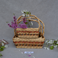 Panier de rangement pour fruits en osier naturel OEM ODM, panier cadeau de mariage, panier à fleurs, panier de pique-nique tressé à la main, couleur personnalisée