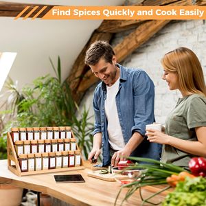 Bamboo Tiered <strong>Spice</strong> <strong>Rack</strong> for <strong>Countertop</strong> <strong>Spice</strong> Organizer for Pantry Cabinet <strong>Spices</strong> <strong>Rack</strong> - Product Image 4