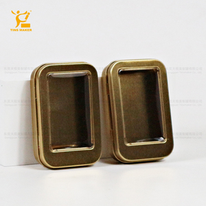 Tinsmaker Factory <strong>Custom</strong> Printed Metal <strong>Hinge</strong> Top <strong>Tin</strong> Can Oem &amp; Odm High Quality <strong>Rectangular</strong> <strong>Tin</strong> <strong>Box</strong> <strong>with</strong> Window - Product Image 2