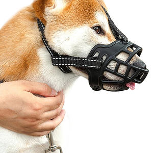 메쉬 애완 동물 개 입 커버 물린 방지 개 짖는 총구 안티 바이트 실리콘 반사 개 총구 - Product Image 3