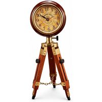 Jam Meja Analog Kayu Gerakan Gelombang Bundar Nautikal Laut Desain Art Deco Ramah Lingkungan Dekorasi Vintage