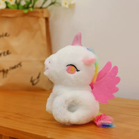 Vente chaude en peluche licorne dessin animé marionnette à main poignet poupée jouet Animal en peluche enfant cadeau d'anniversaire doux coloré licorne Bracelet