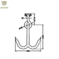 GL-18312 Nouveau crochet à viande double en acier inoxydable pour congélateur, camion frigorifique, pièces réfrigérées
