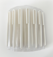 Paille en papier en forme de U jetable de qualité alimentaire écologique emballée individuellement paille à boire blanche pour boîte à lait de jus