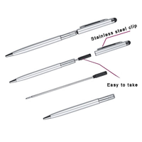 Stylo bille capacitif portable 2 en 1 pour entreprise, métal, logo personnalisé, pour téléphone, tablette, promotion