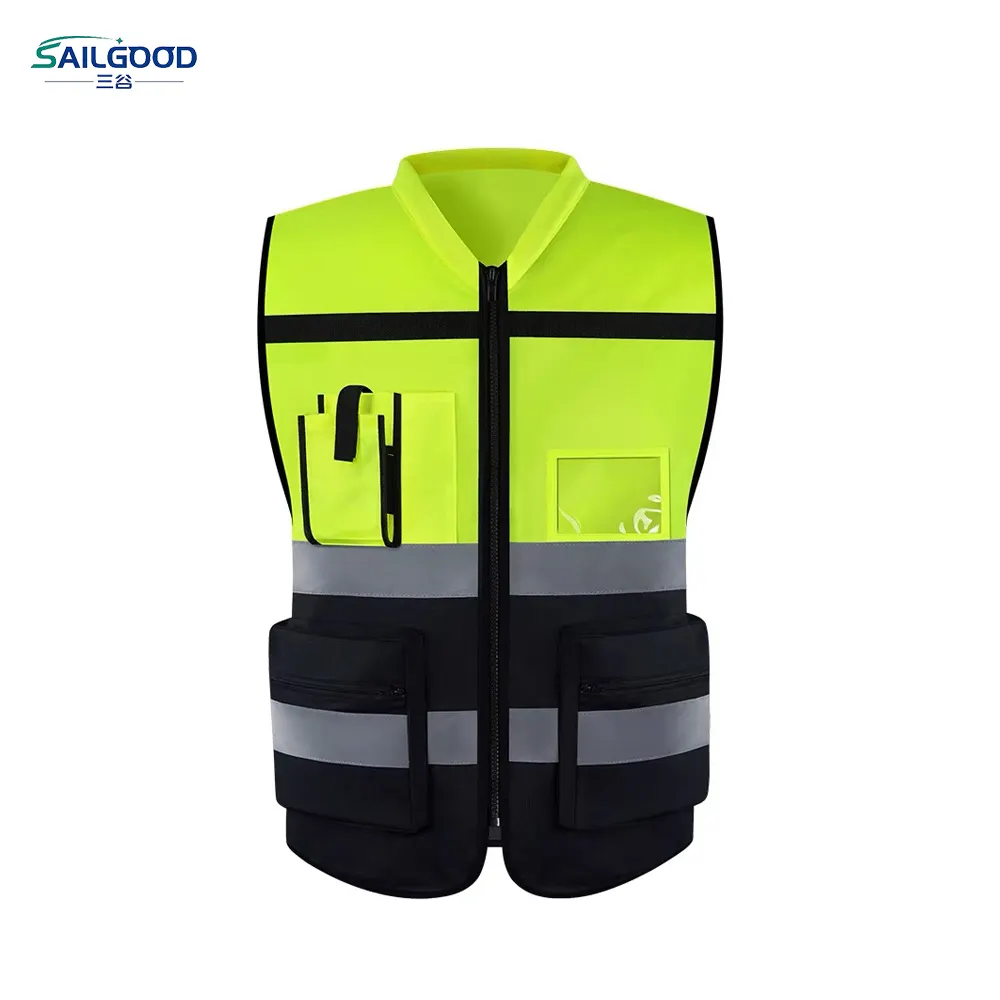 SAILGOOD yüksek kalite güvenlik ceket inşaat yüksek görünürlük iş yansıtıcı giyim yansıtıcı yelek güvenlik