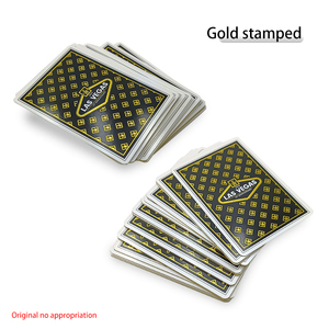 Бесплатный образец индивидуального дизайна печати и логотипа высокого качества с золотыми краями и золотой штамповкой глянцевая лакированная Бумага Игральные карты для покера - Product Image 4