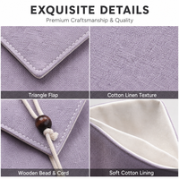 Pochette triangulaire en coton et lin de 8 cm, 10 cm, 12 cm avec fermeture à cordon, personnalisable avec logo, pour emballage cadeau de détail - Vente en gros