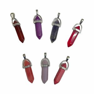 Collar de Cristal de Roca con Piedras Preciosas de Arcoíris, Colgante Hexagonal de Jade, Amuletos Unisex - Product Image 4