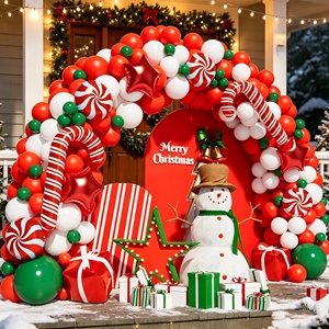 Wholesale Christmas <b>Balloon</b> <b>Arch</b> Set Red Green White Latex <b>Balloons</b> Home Outdoor Christmas Scene Decorations - Product Image 1