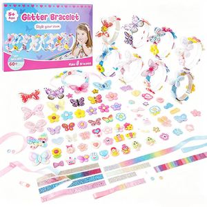 Personalized Headband Making Kit Girls Hair <b>Clips</b> <b>Bows</b> Butterflies Gems Glue Dots Creative Craft Toy Present Set - Product Image 1