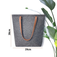 Sac à bandoulière en feutre gris foncé avec logo personnalisé tendance Sacs fourre-tout pour femmes Sacs à main pour femmes avec poignée en cuir