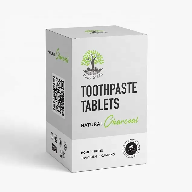 Eco Private Label Teeth Whitening Natural Vegan Charcoal Toothpaste Tablets With Fluoride