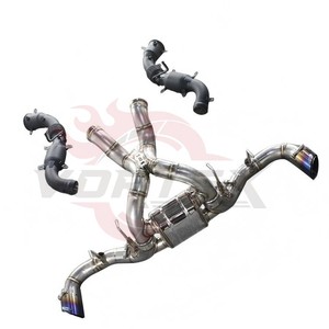 Échappement complet Vortex SS304 avec valves et downpipes, embouts bleus brûlés pour McLaren 570S 540C 570GT 3.8T V8 – Kit de performance Bolt-On - Product Image 3