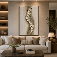 Art mural texturé 3D biologique de luxe, peinture sur toile en relief faite à la main, œuvre d'art abstraite inspirée des minéraux, décoration intérieure moderne