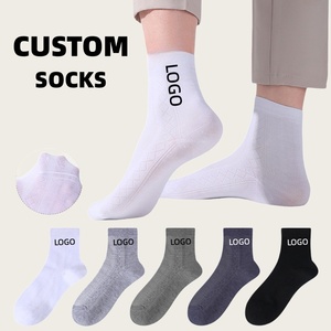 OEM High Quality Crew Jacquard Logo Men’s Running Athletic <b>Socks</b> Custom Logo <b>Breathable</b> Eco-Friendly Knit Gym Sport <b>Socks</b> - Product Image 1